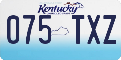 KY license plate 075TXZ