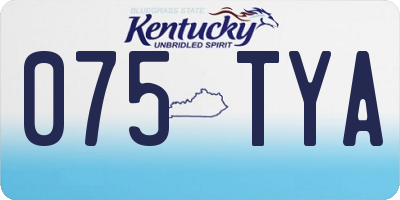 KY license plate 075TYA