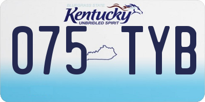 KY license plate 075TYB
