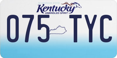 KY license plate 075TYC