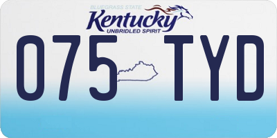 KY license plate 075TYD