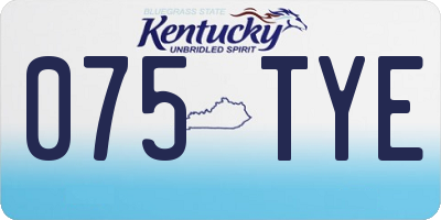KY license plate 075TYE