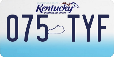 KY license plate 075TYF