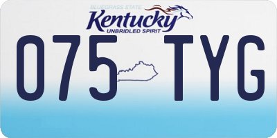 KY license plate 075TYG