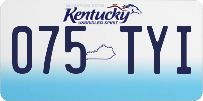 KY license plate 075TYI