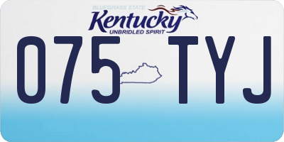 KY license plate 075TYJ