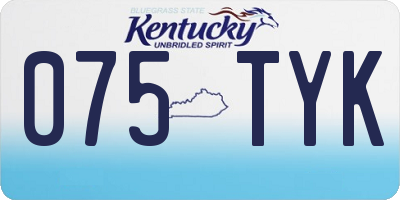 KY license plate 075TYK