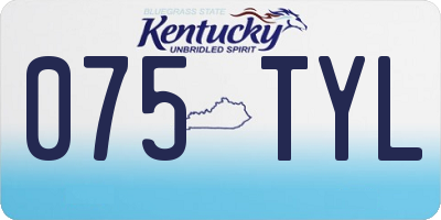 KY license plate 075TYL