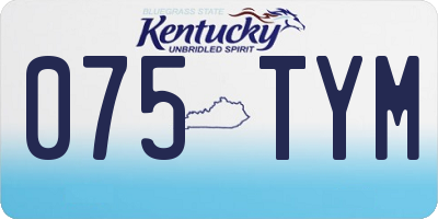 KY license plate 075TYM