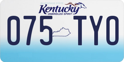 KY license plate 075TYO