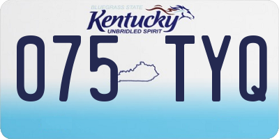 KY license plate 075TYQ