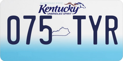 KY license plate 075TYR
