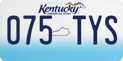 KY license plate 075TYS