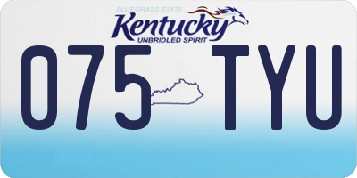 KY license plate 075TYU