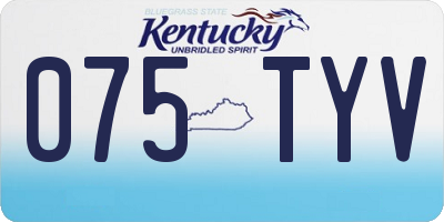 KY license plate 075TYV