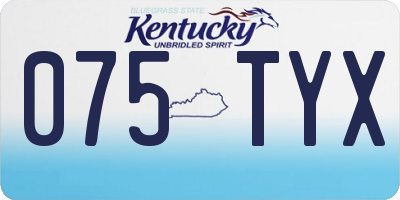 KY license plate 075TYX