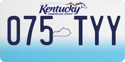 KY license plate 075TYY