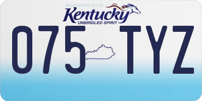 KY license plate 075TYZ