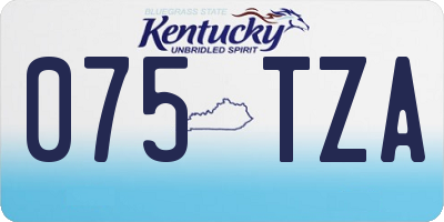 KY license plate 075TZA