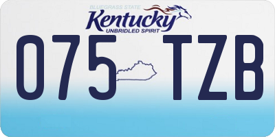 KY license plate 075TZB