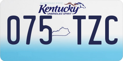 KY license plate 075TZC