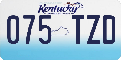 KY license plate 075TZD