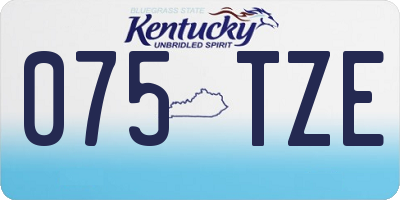 KY license plate 075TZE