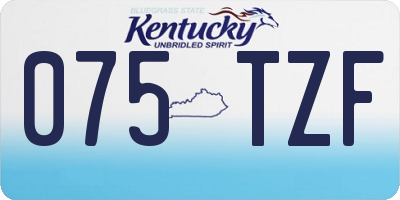 KY license plate 075TZF