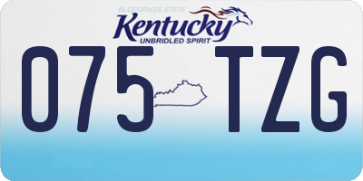 KY license plate 075TZG