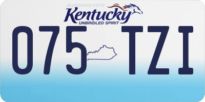 KY license plate 075TZI