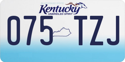 KY license plate 075TZJ
