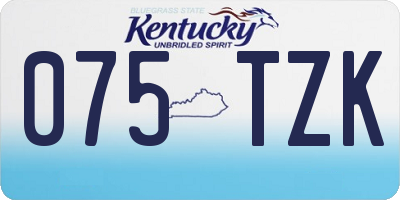 KY license plate 075TZK