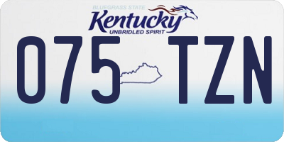 KY license plate 075TZN