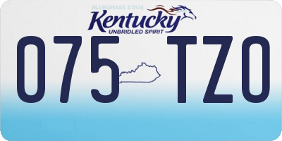 KY license plate 075TZO
