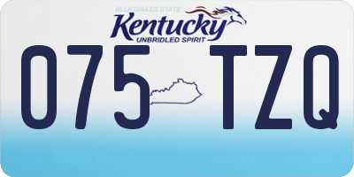 KY license plate 075TZQ