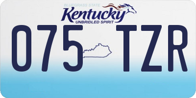 KY license plate 075TZR