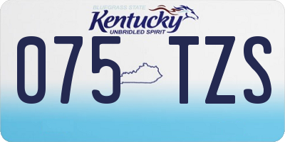 KY license plate 075TZS