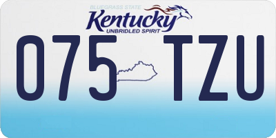 KY license plate 075TZU
