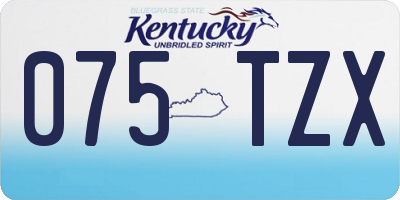 KY license plate 075TZX