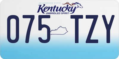 KY license plate 075TZY