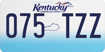 KY license plate 075TZZ