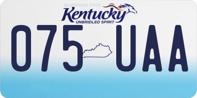 KY license plate 075UAA
