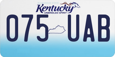 KY license plate 075UAB