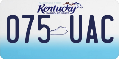 KY license plate 075UAC