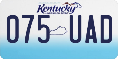 KY license plate 075UAD