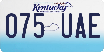 KY license plate 075UAE