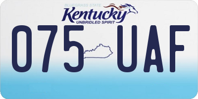 KY license plate 075UAF