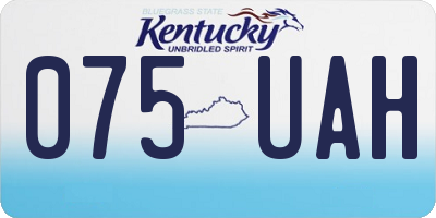 KY license plate 075UAH