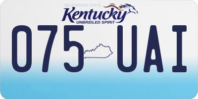 KY license plate 075UAI