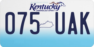 KY license plate 075UAK